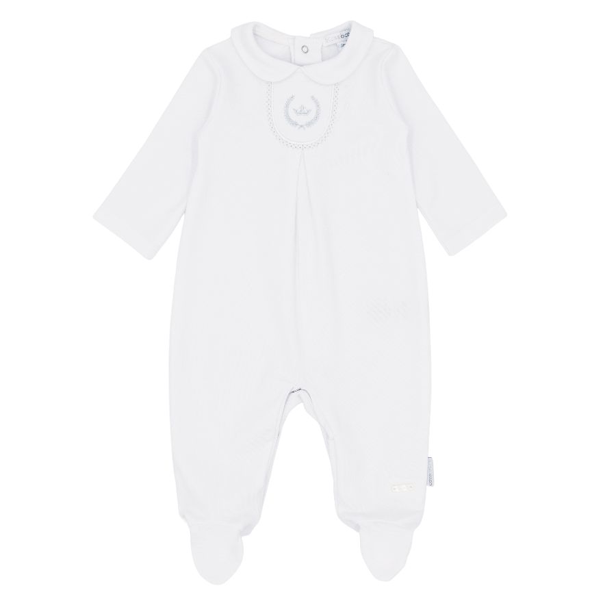 BG Blues Baby White Cotton Crest velour BB2297